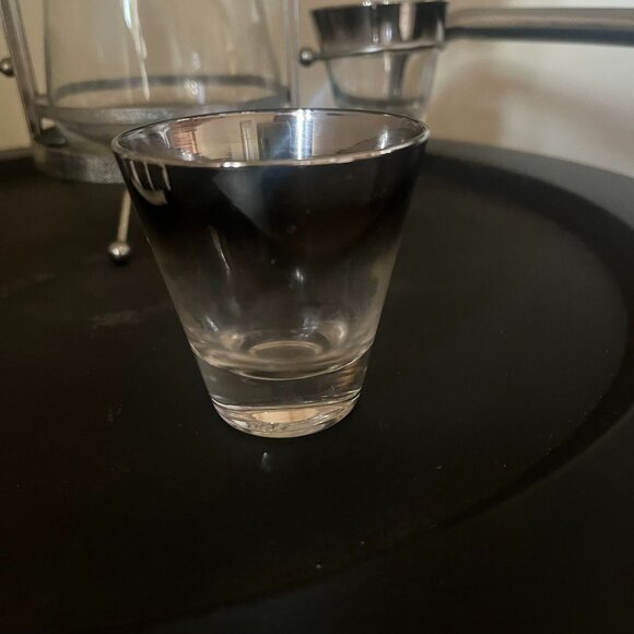 Vtg Queen's Lusterware 8 pc. Cocktail Set w/Stand Dorthy Thorpe Style MCM Cool - Picture 3 of 3